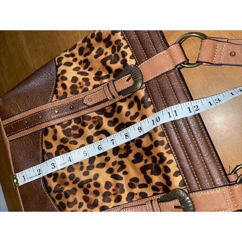 Justin Boots Concealed Carry Tote Brown Cheetah Animal Print Faux Leather